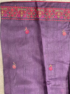 Machine Embroidery Detailed Tussar Saree | SUN415