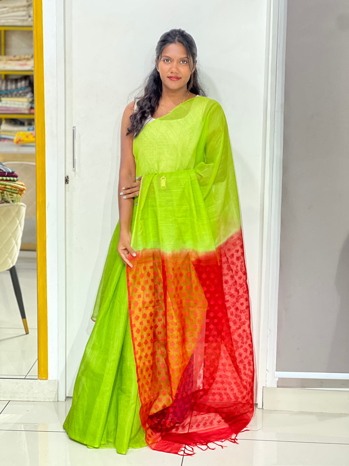 Solid Patterned Kota Saree | AHD1964