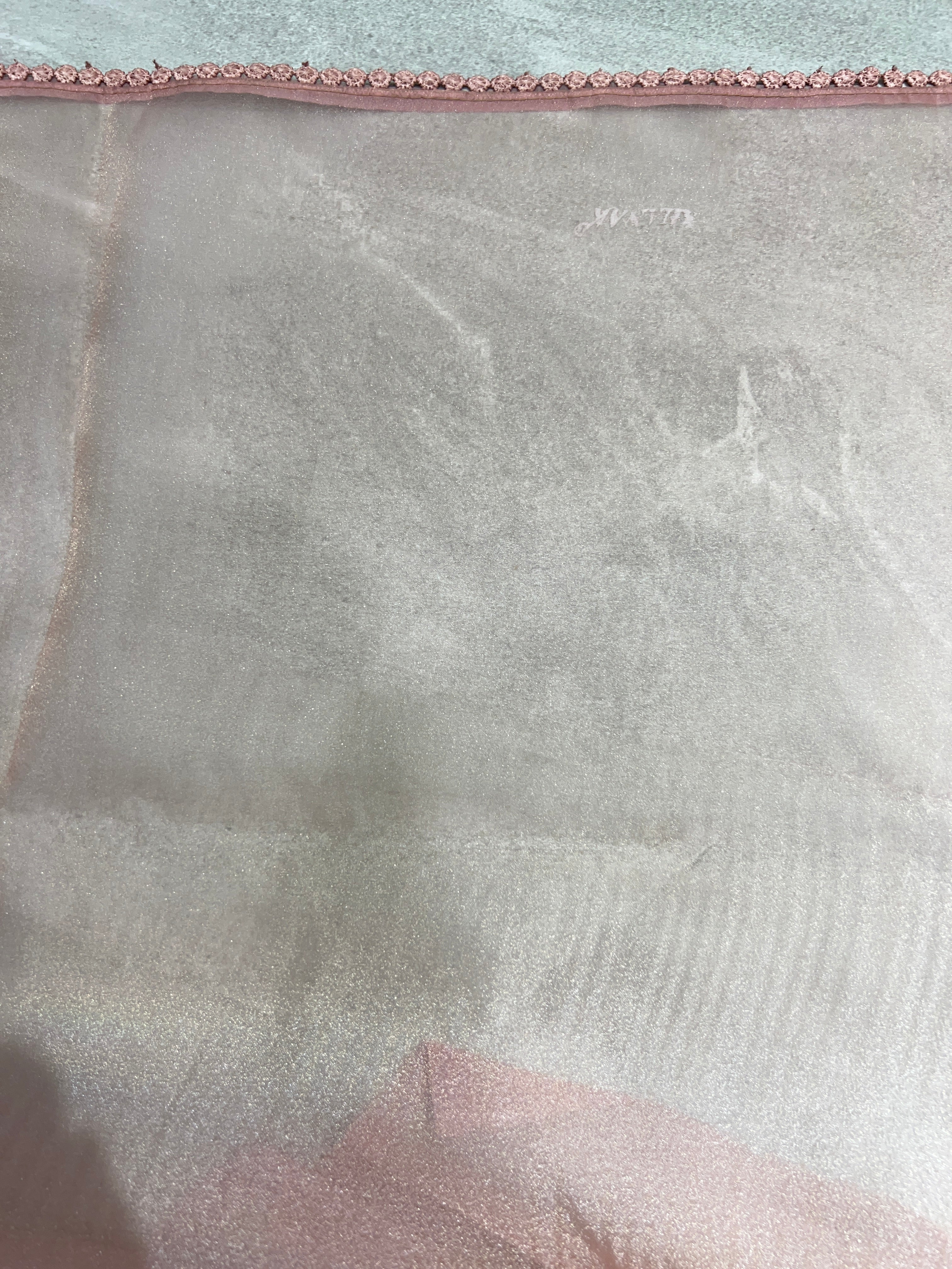 Floral Cross Stitch Embroidered Shimmer Organza Saree | BLD1491