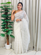 White Threads Machine Embroidery Detailed Kota Saree | MR161