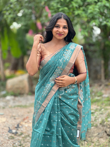 Traditional Jamdani Weaving Cotton Saree | RP738