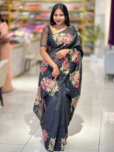 Cut Work With Floral Embroidered Semi Tussar Saree | SUN439