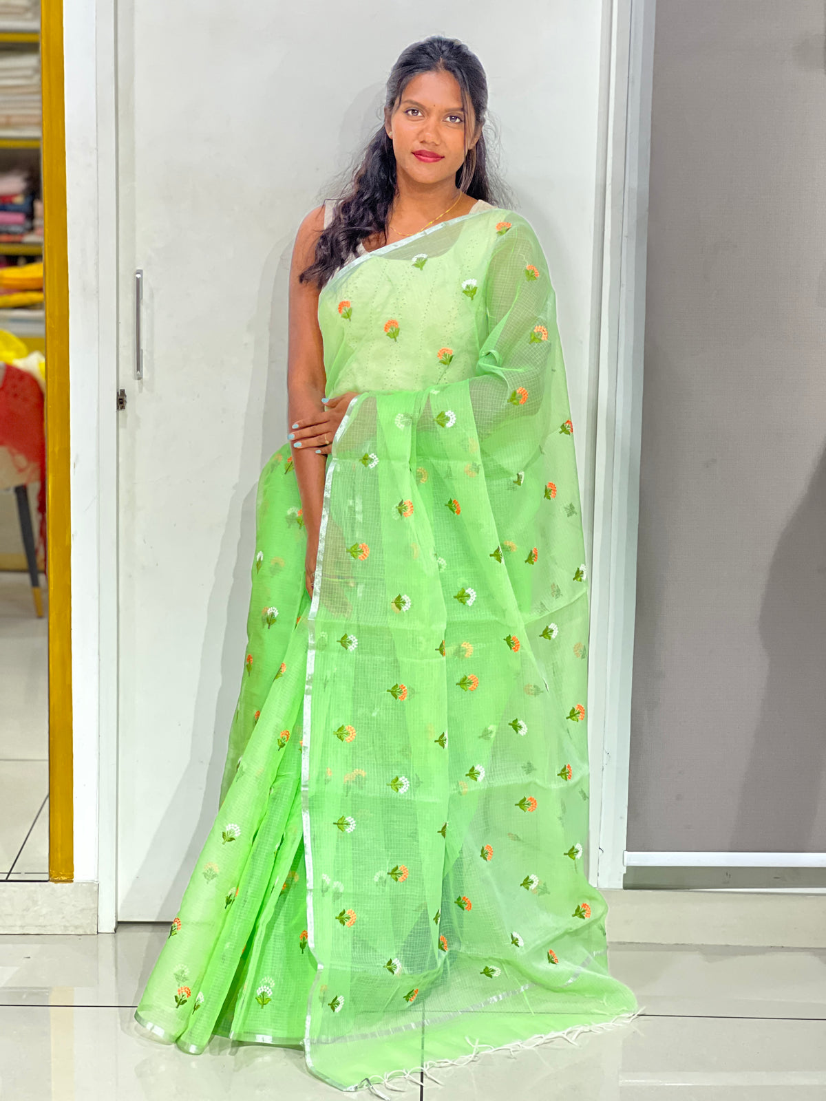 Machine Embroidered Kota Saree | AHD1960