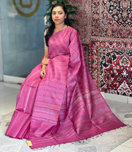 Thread Weaving Zig Zag Patterned Tussar Saree | PNS224