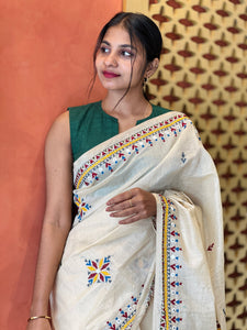 Hand Embroidery Chanderi Saree | RP521