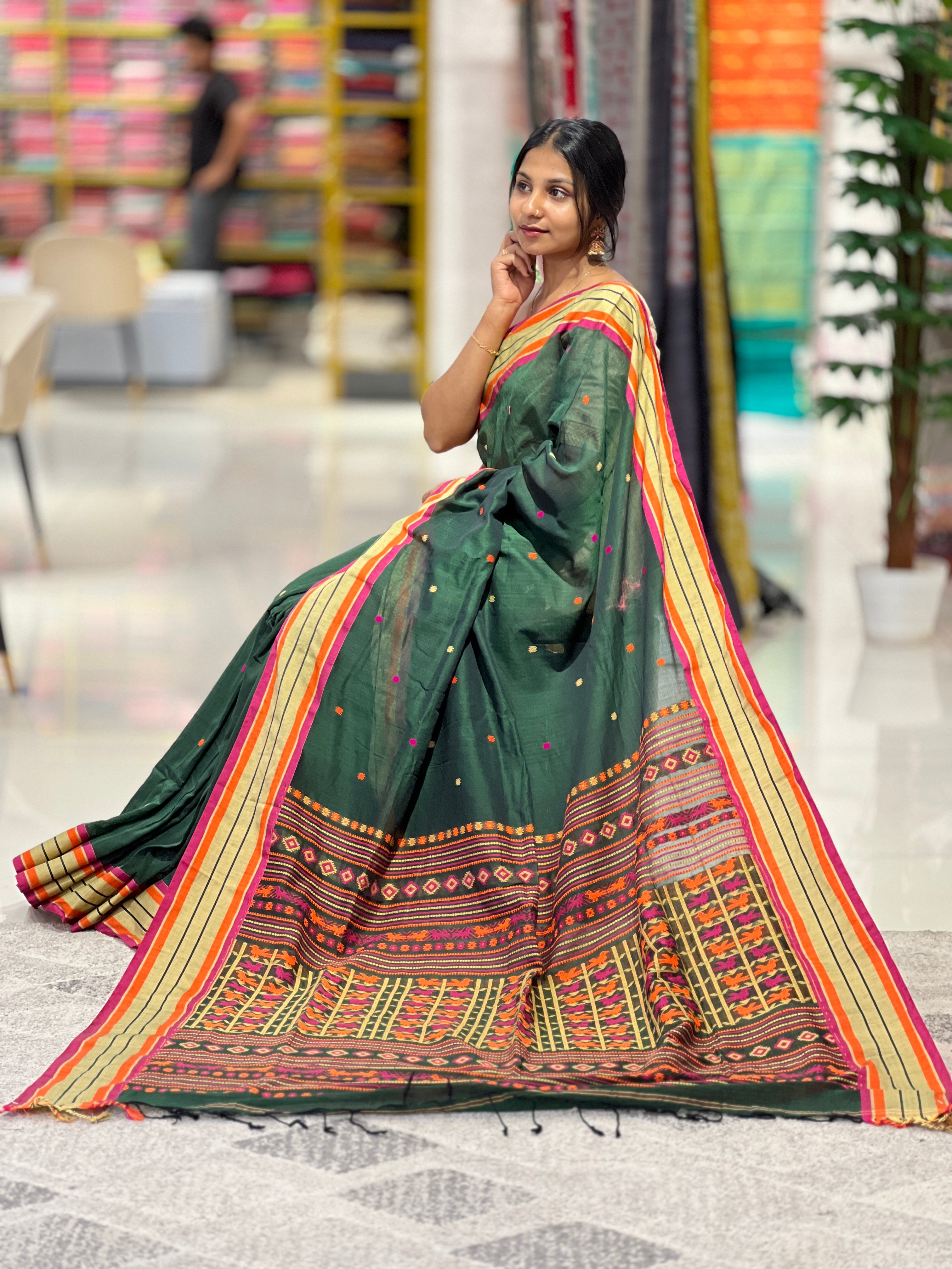 Thread Woven Balussery Cotton Saree | AB236