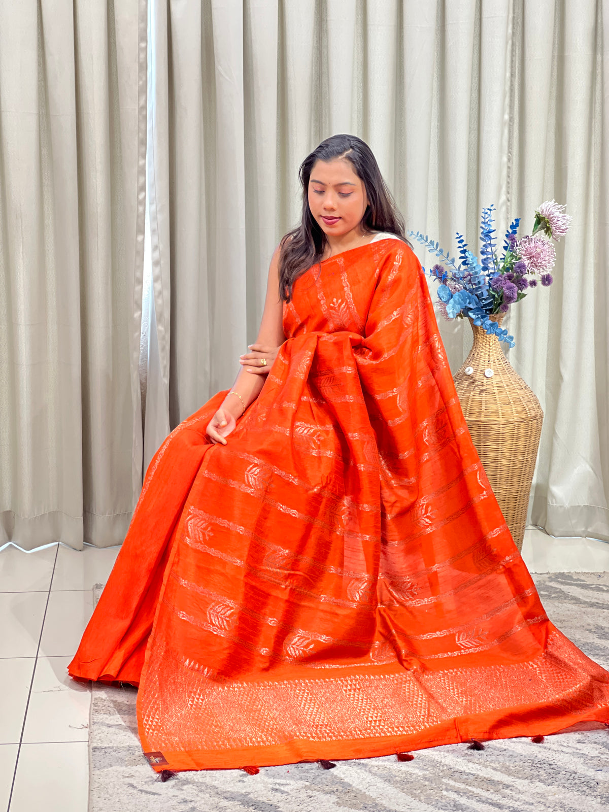 Banarasi Weaved Pattern Tussar Finish Saree | YNG1717