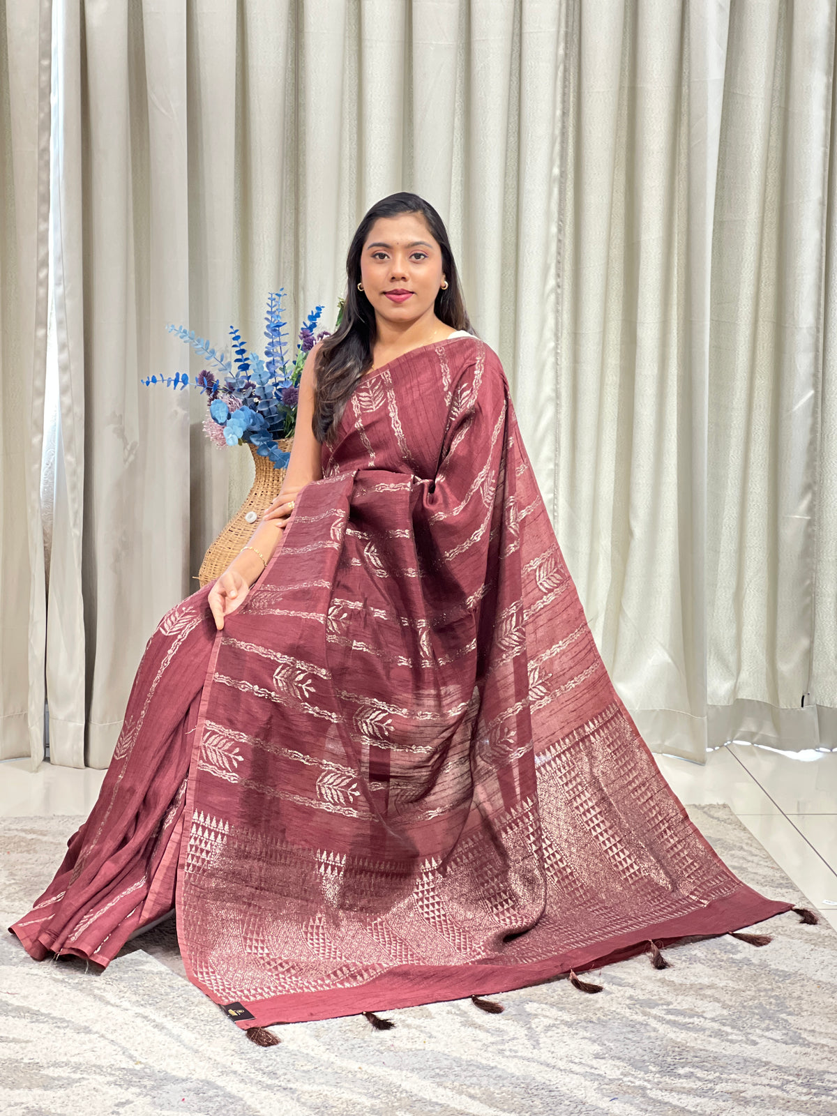Banarasi Weaved Pattern Tussar Finish Saree | YNG1707