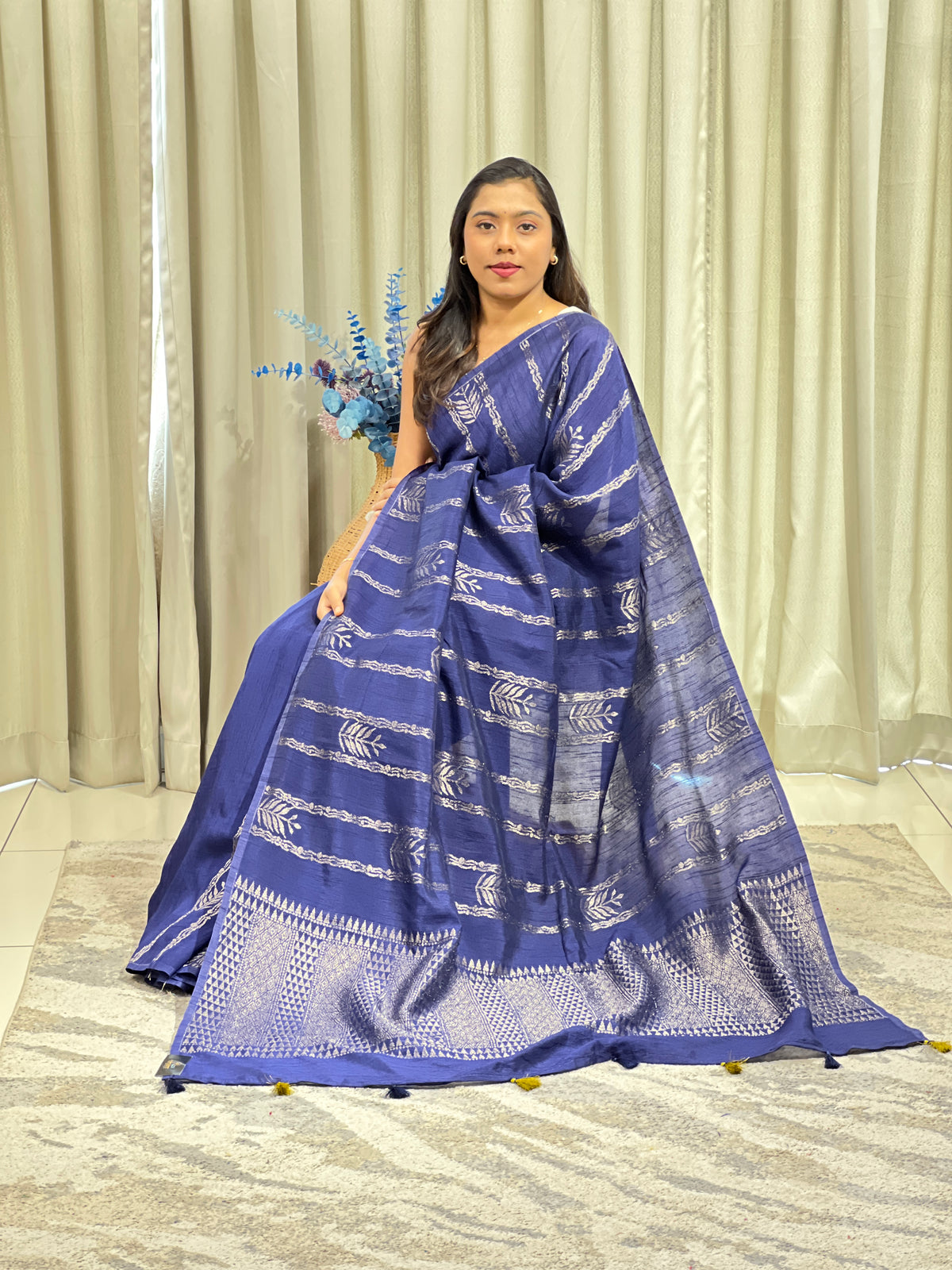 Banarasi Weaved Pattern Tussar Finish Saree | YNG1719