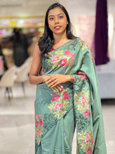 Cutwork Floral Embroidery Semi Tussar Saree | SUN433