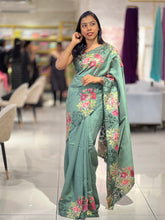Cutwork Floral Embroidery Semi Tussar Saree | SUN433