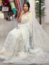 Floral Embroidered Organza Saree | FF116
