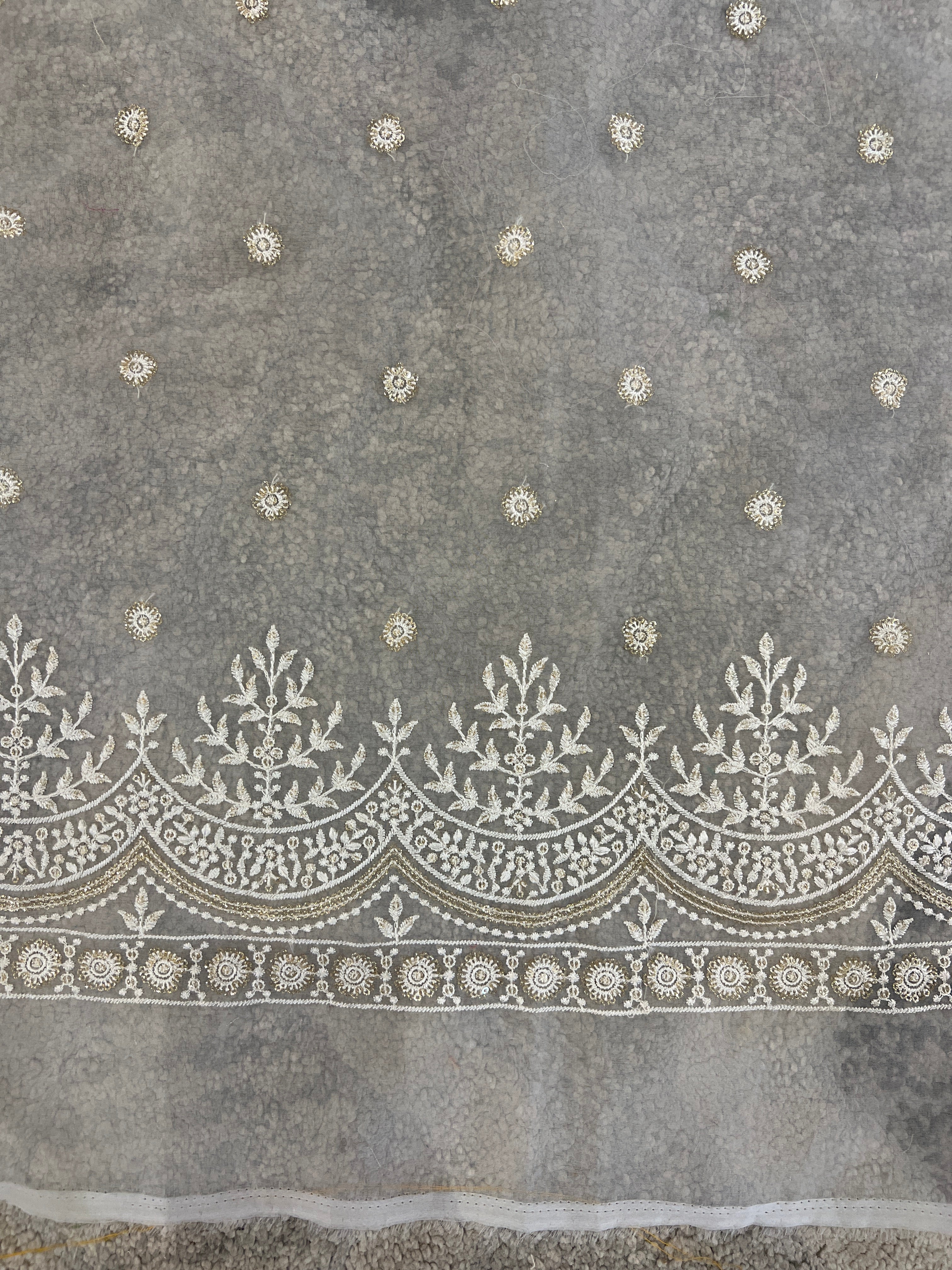 Floral Embroidered Organza Saree | FF116