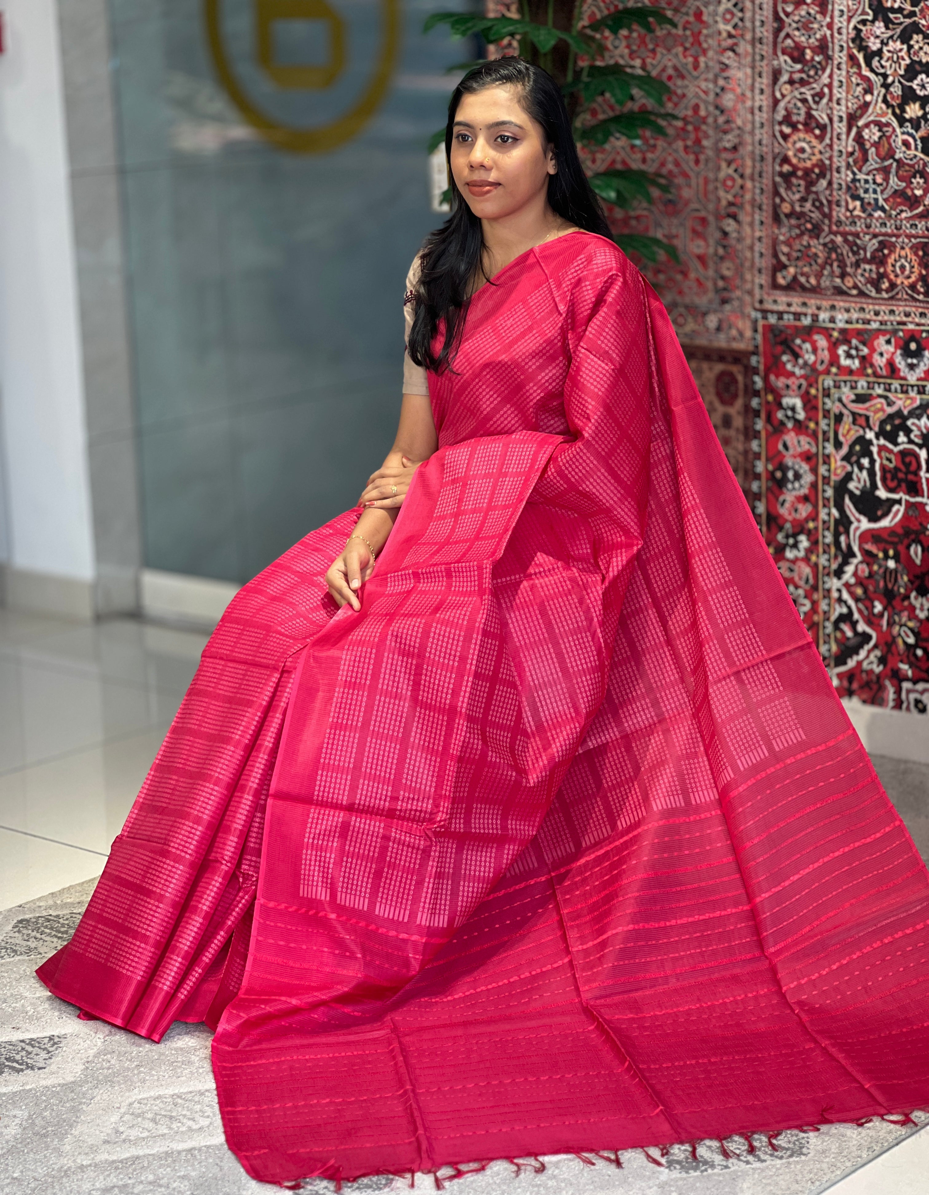 Thread Weaving Tussar Finish Saree | PNS134