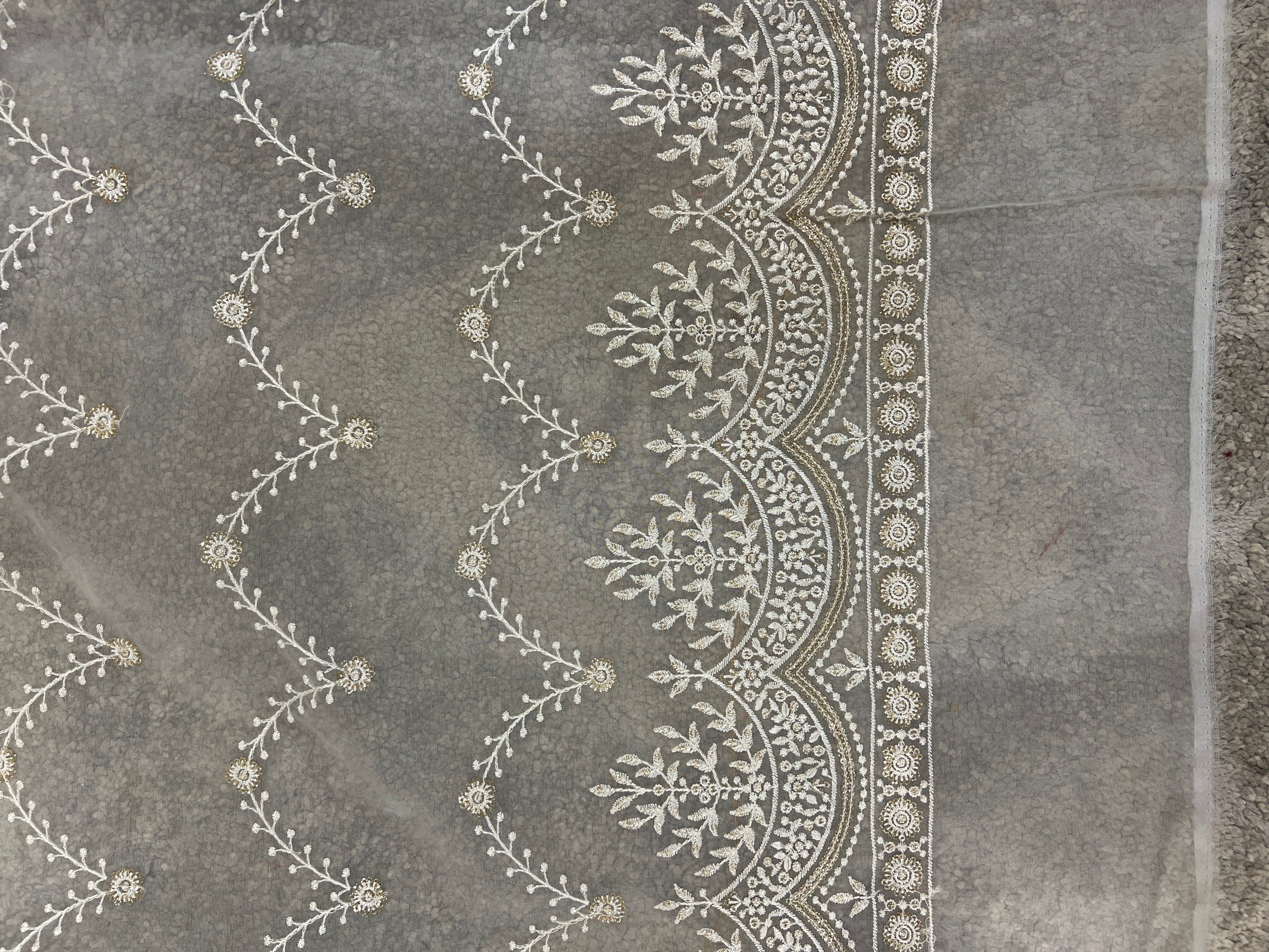 Floral Embroidered Organza Saree | FF116