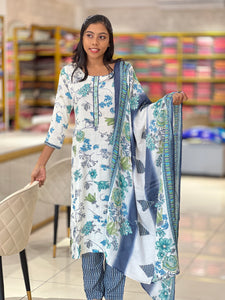 Floral Printed Rayon Finish Kurta Set | FW265