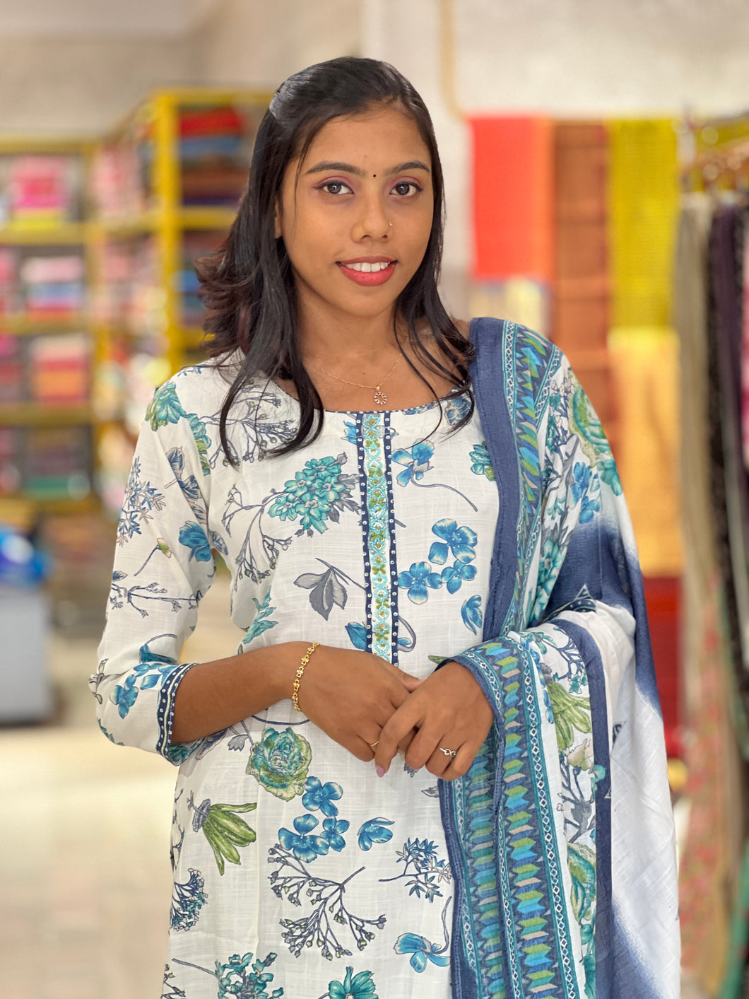 Floral Printed Rayon Finish Kurta Set | FW265