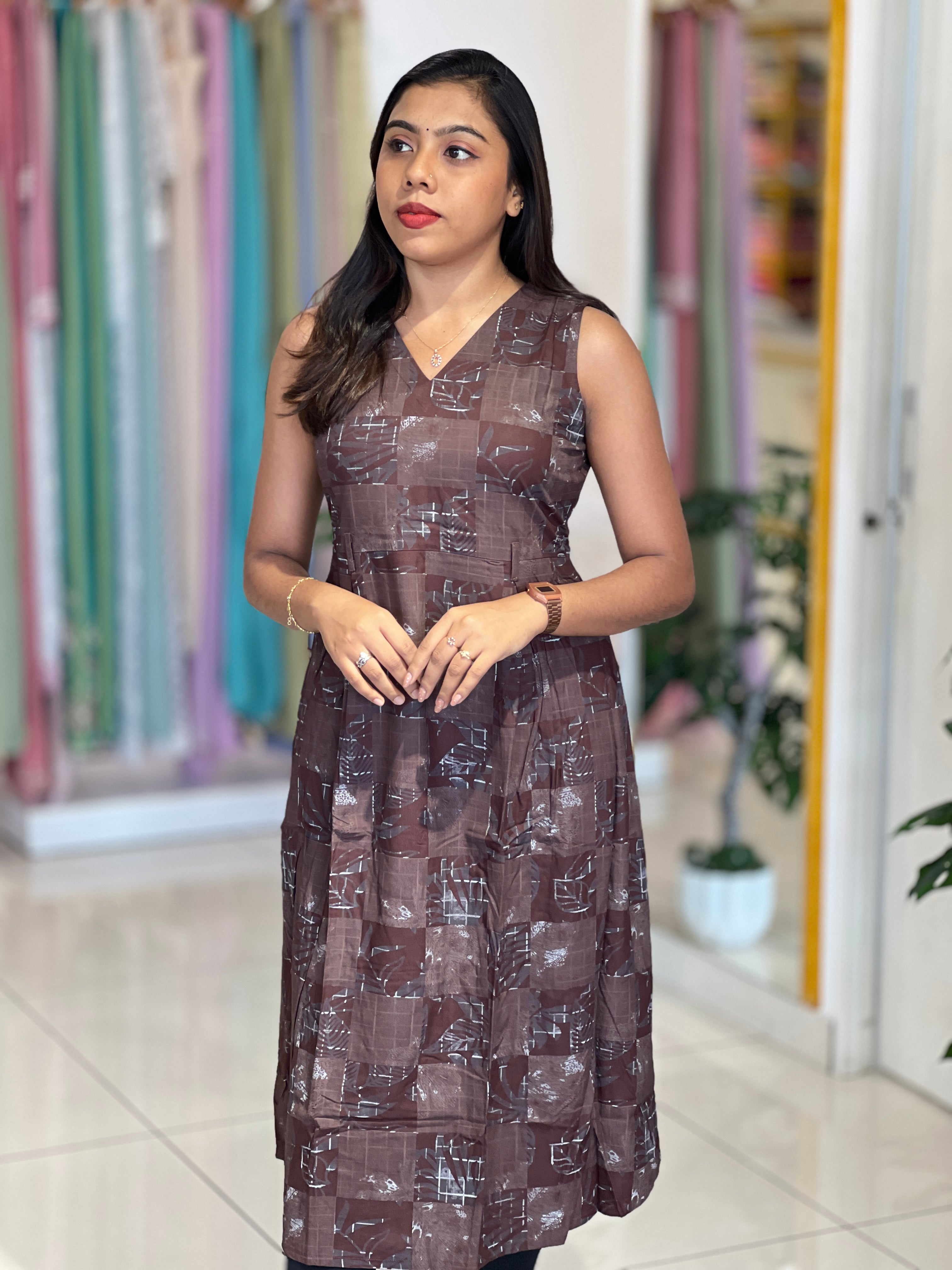 Geometric Print Rayon Kurta |VSI179