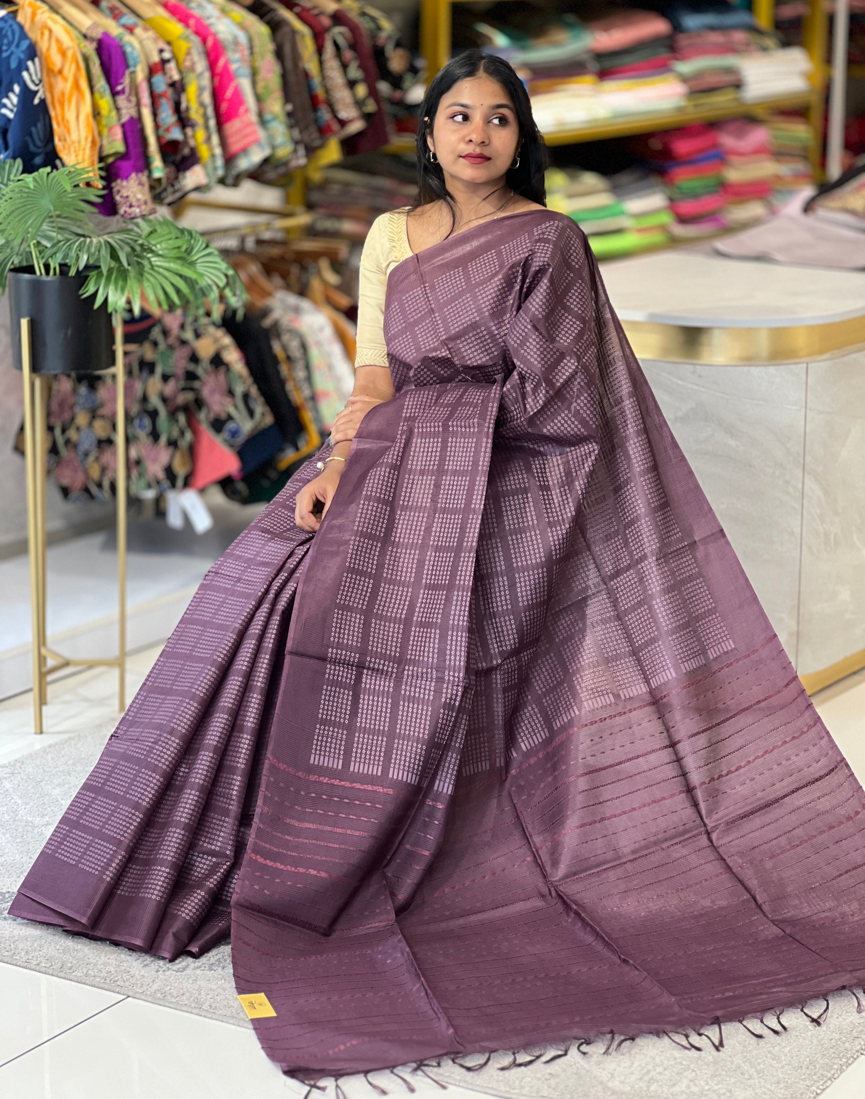 Thread Weaving Tussar Finish Saree | PNS138
