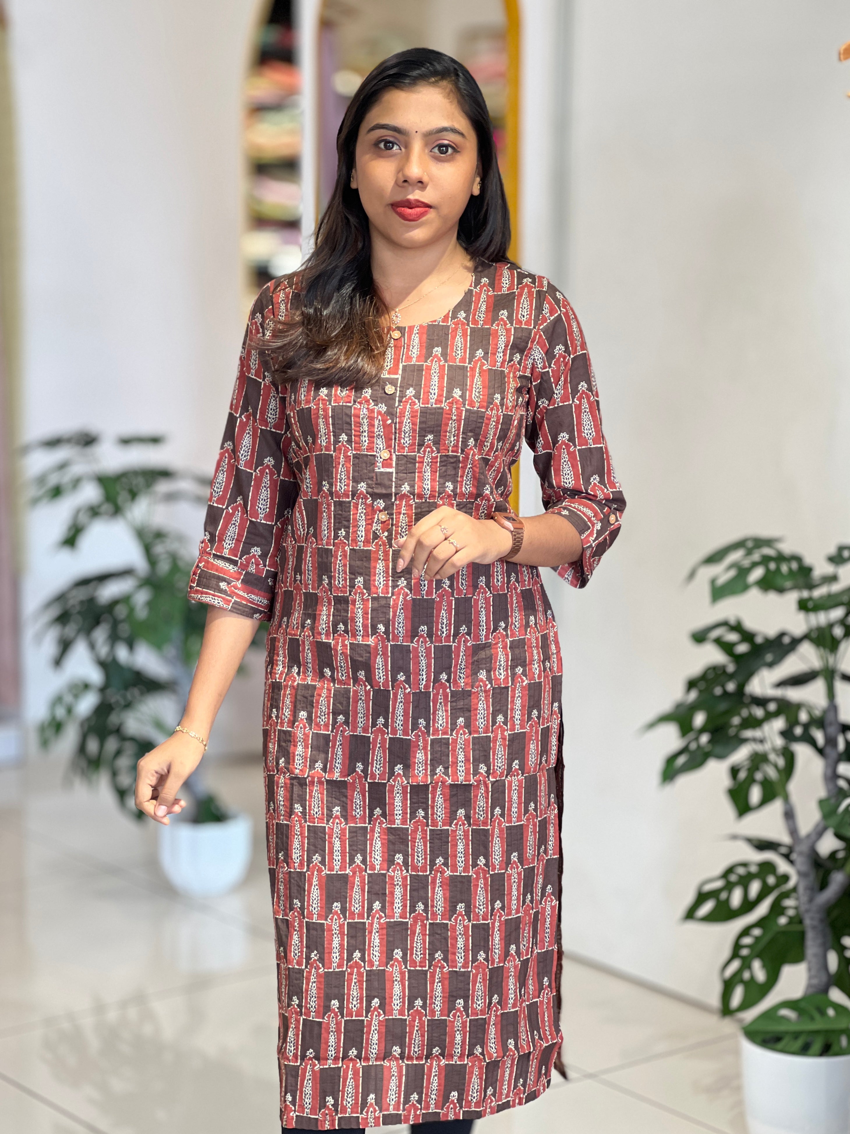Printed Cotton Kurta | OMF144