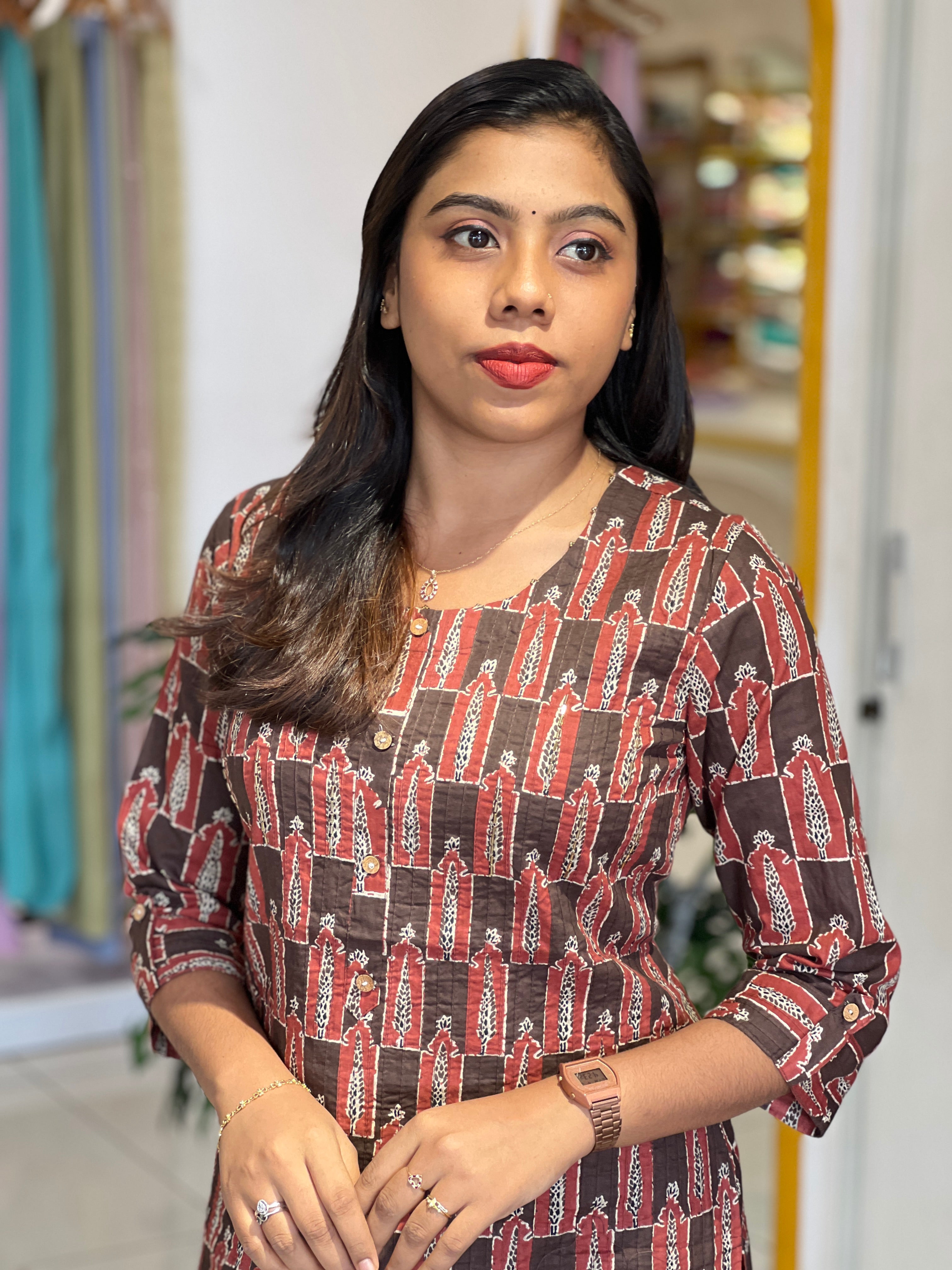 Printed Cotton Kurta | OMF144