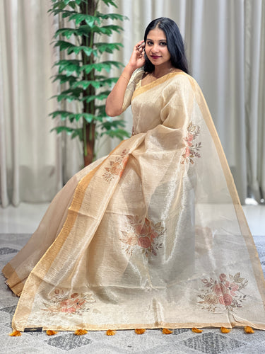 Digital Printed Pattern Tissue Organza Saree | BLD1110