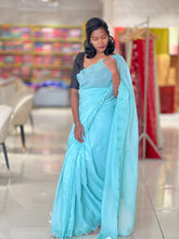 Stone Sticking & Cut-Work Detailed Organza Saree | SBP412