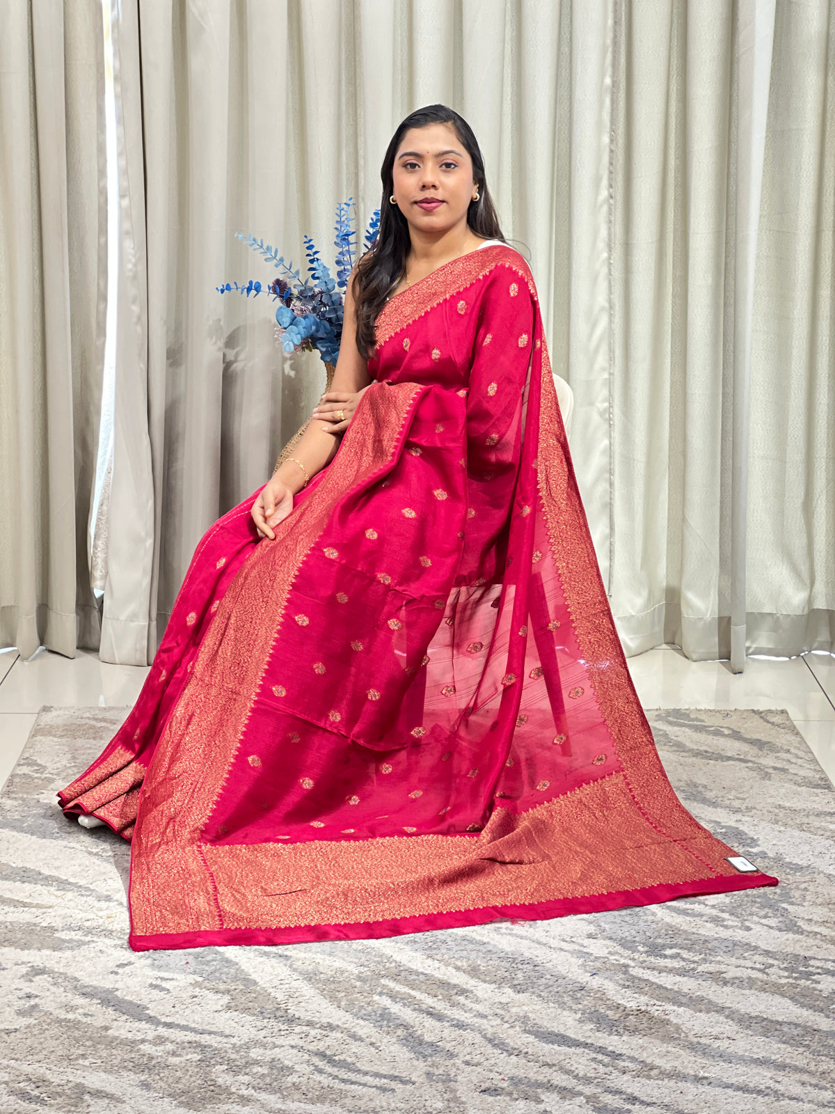 Meenakari Buta Patterned Semi Tussar Saree | YNG1773