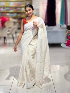 Lucknowi Inspired Embroidery Supernet Kota Saree | MR168