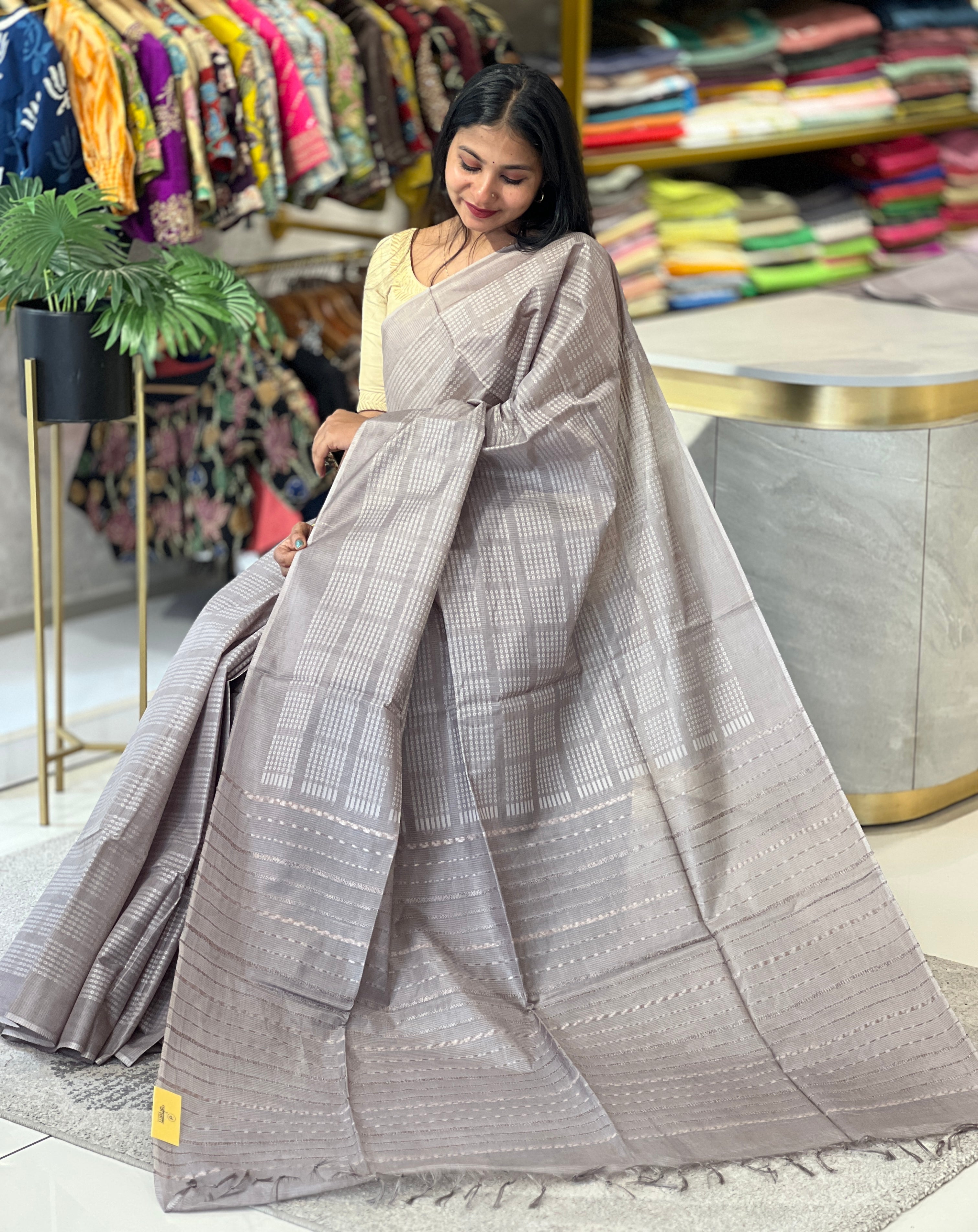 Thread Weaving Tussar Finish Saree | PNS133