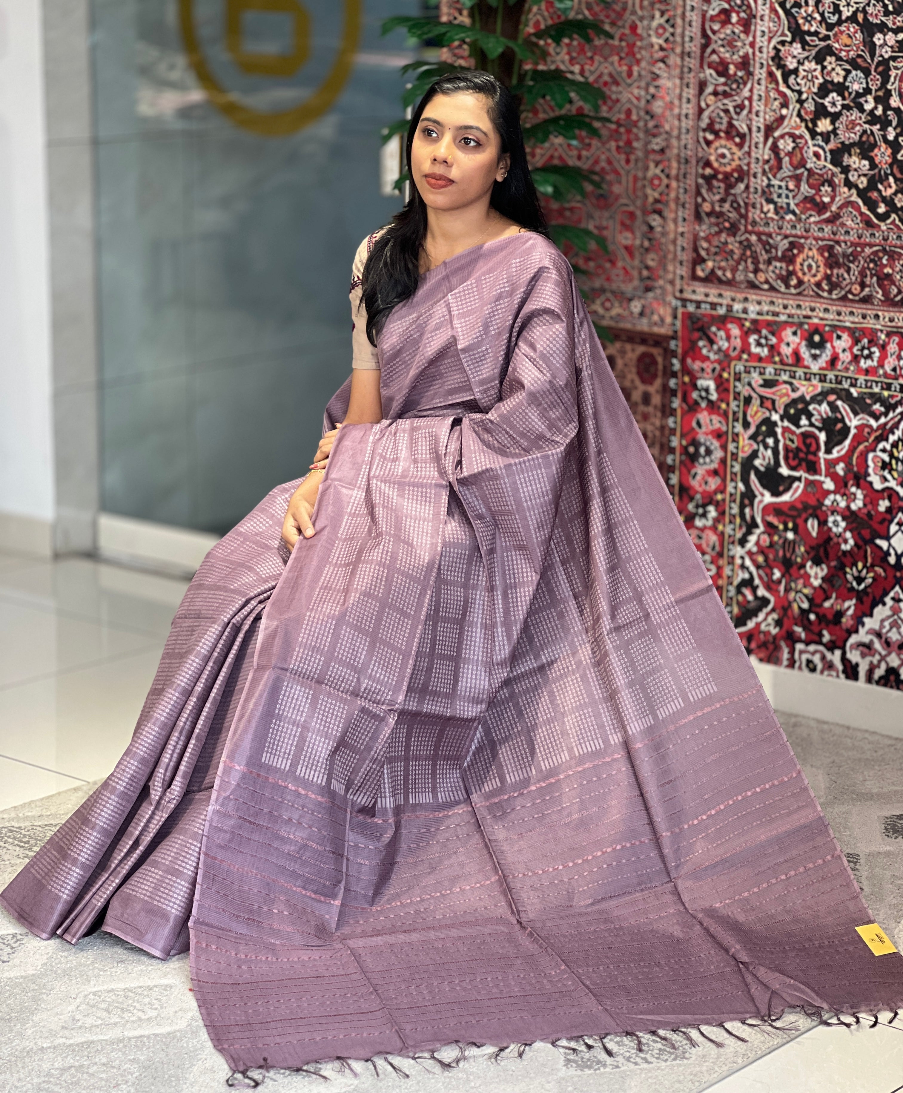 Thread Weaving Tussar Finish Saree | PNS132