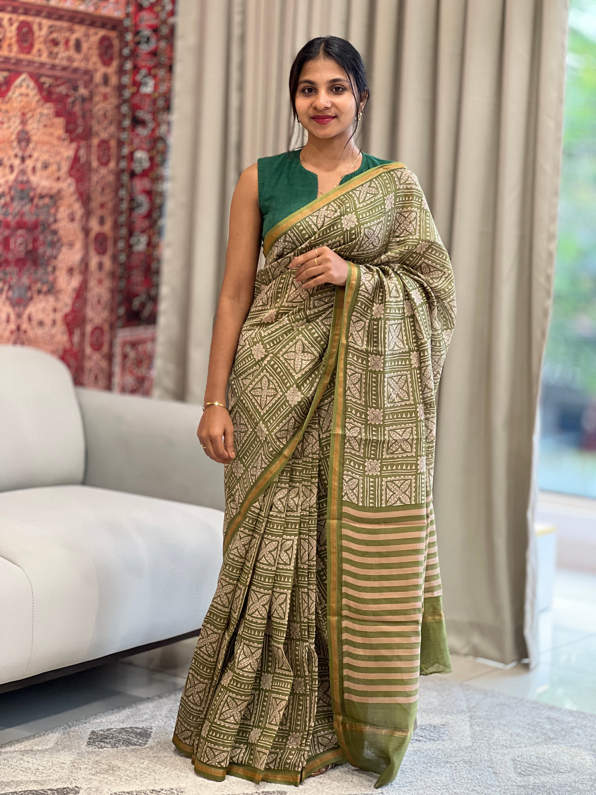 Printed Pattern Chanderi Silk Saree | LP138 – Aham Designer Boutique