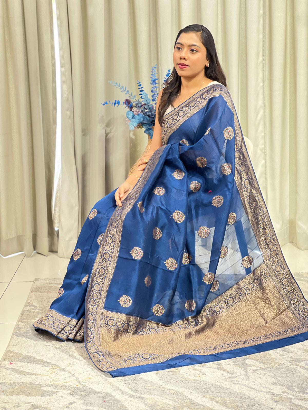 Meenakari Buta Semi Tussar  Banarasi Saree | YNG1763