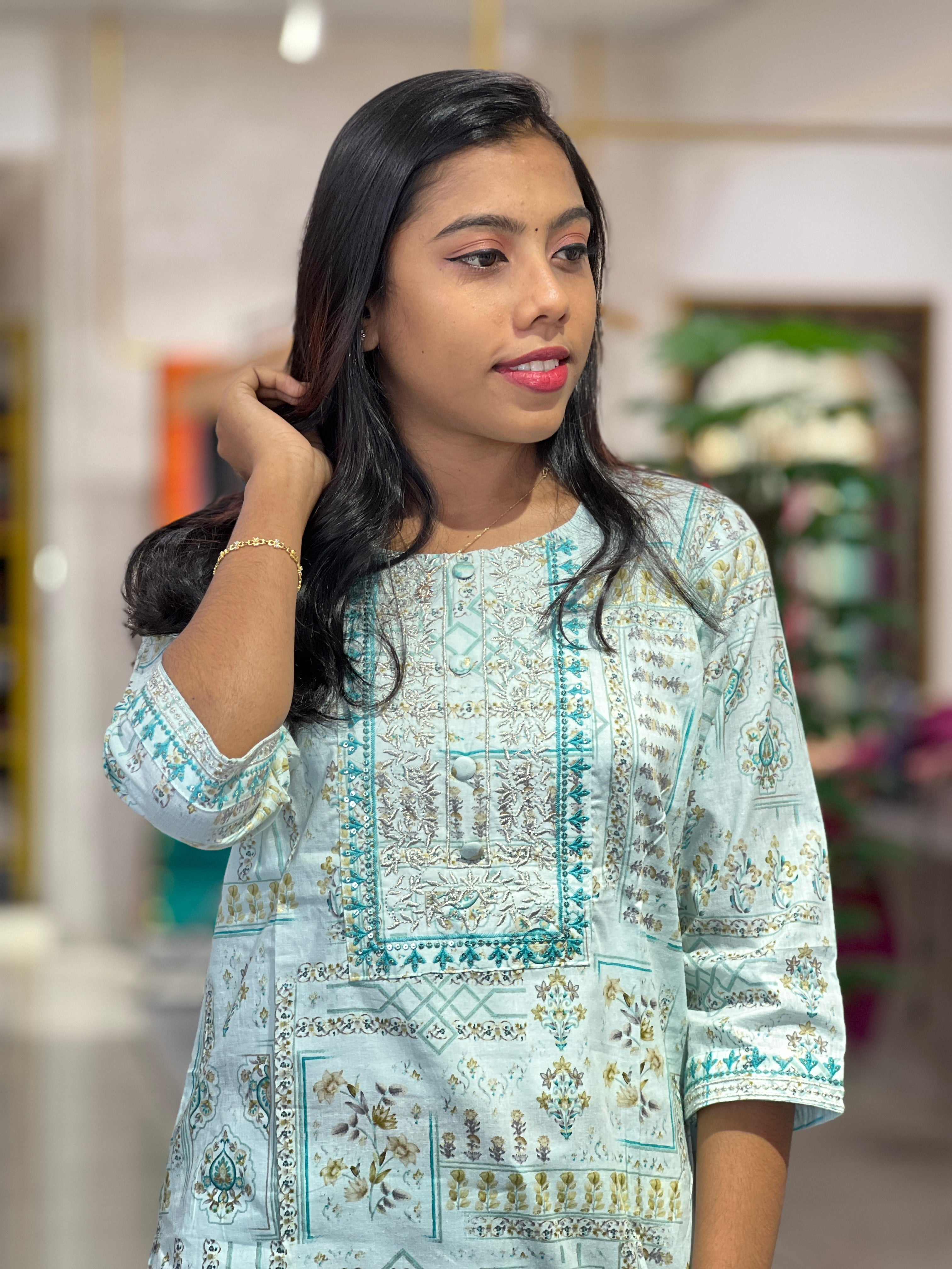 Printed Muslin Finish Kurta Set | NI470
