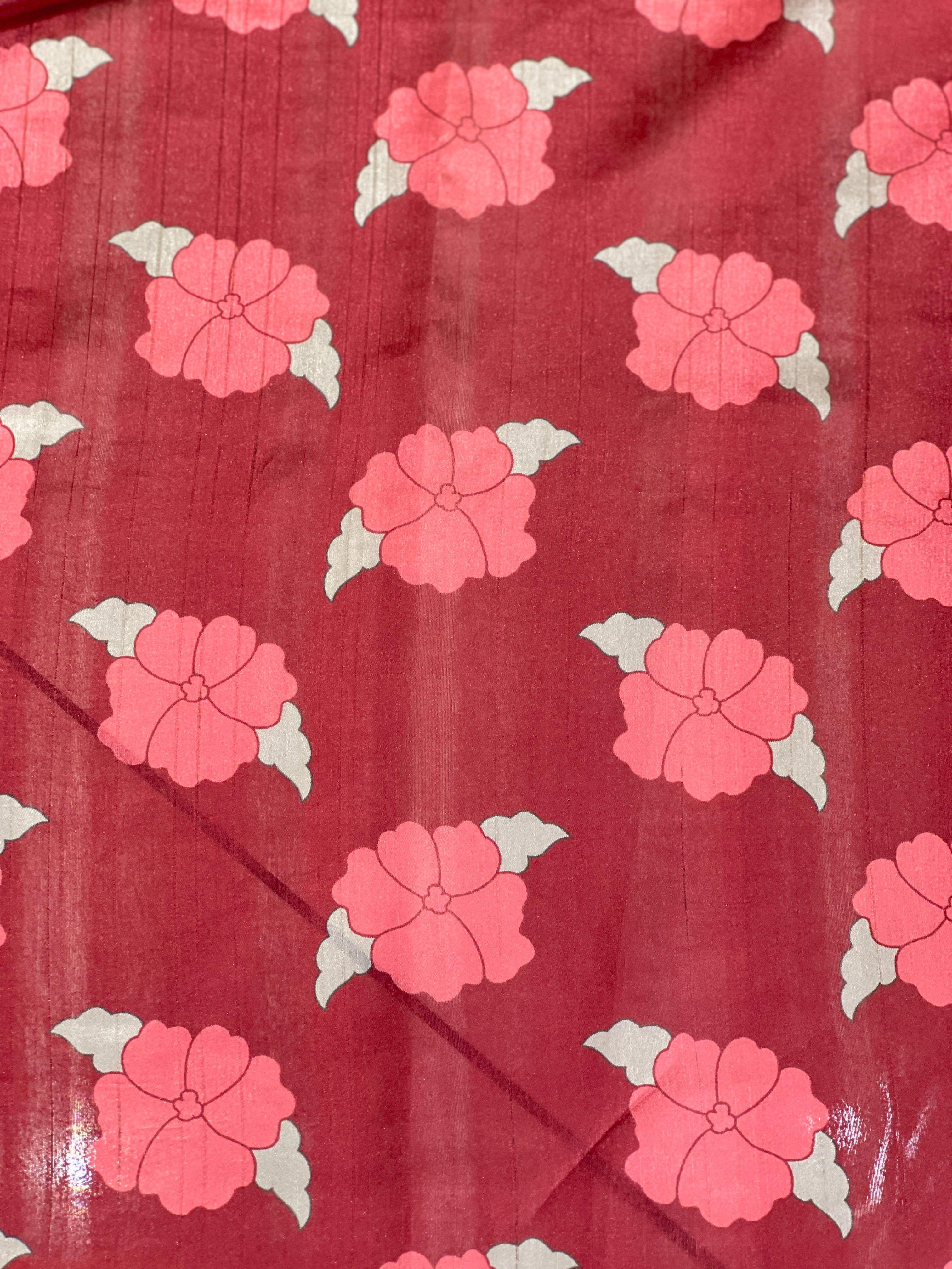 Floral Digital Printed Semi Tussar Saree | HT363