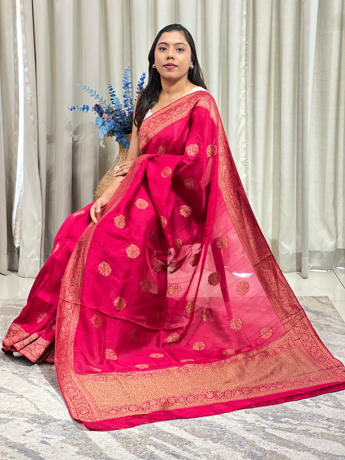 Meenakari Buta Semi Tussar Banarasi Saree | YNG1766