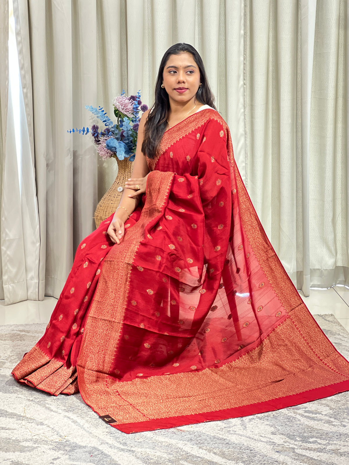 Meenakari Buta Patterned Semi Tussar Saree | YNG1771