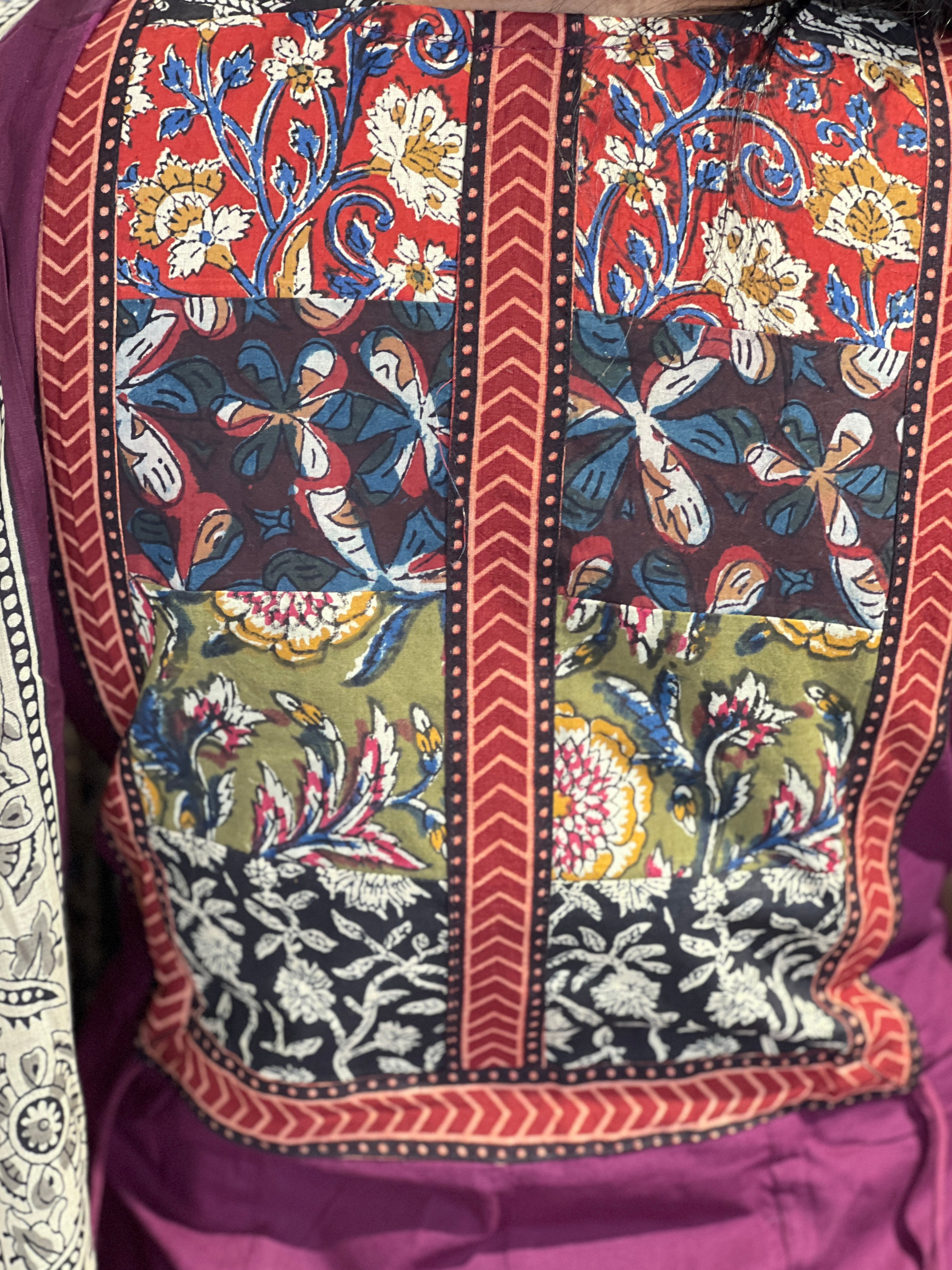 Multi Colour Patch Work Cotton Kurta Set |OMF135