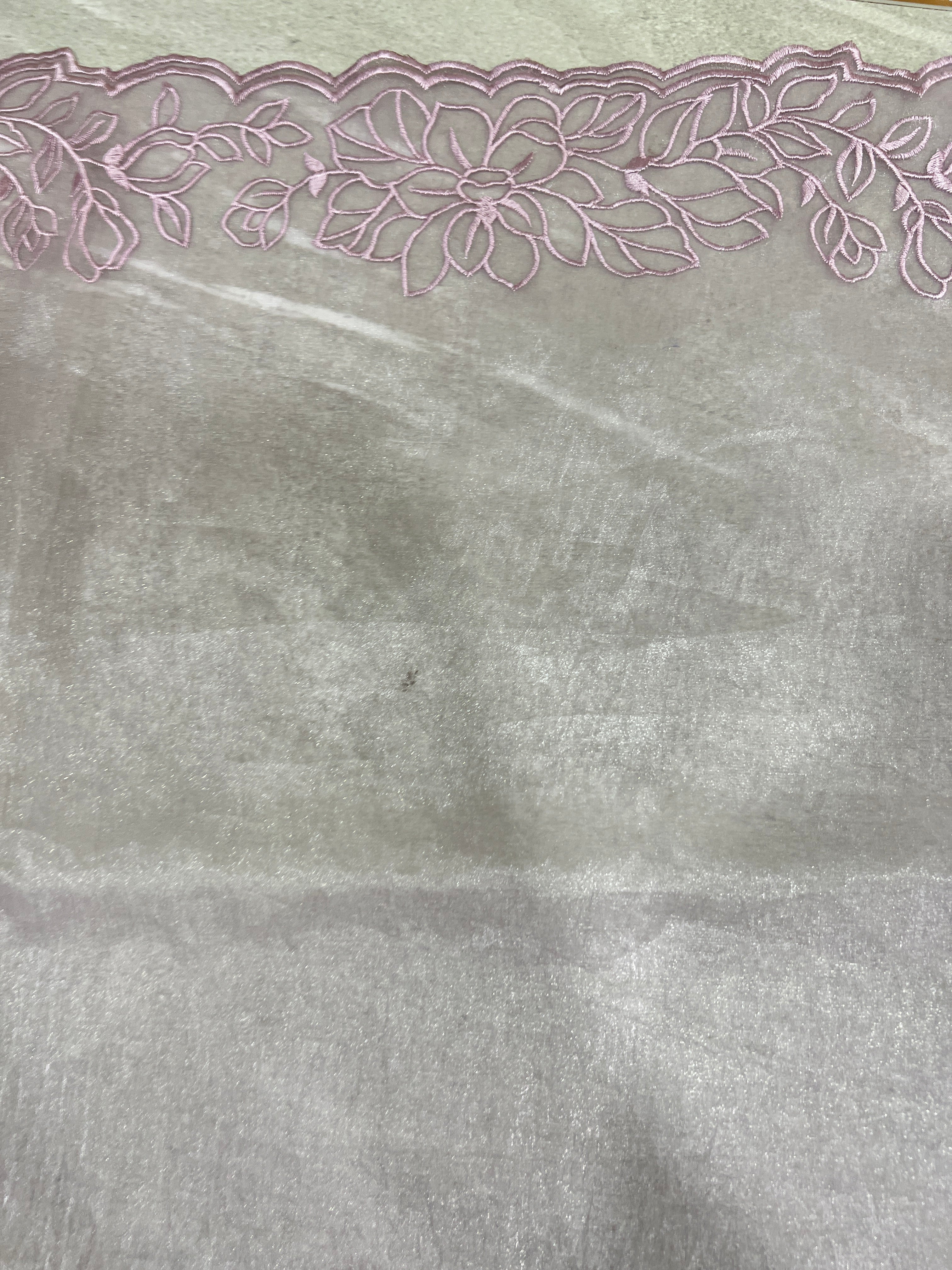 Floral Machine Embroidery Detailed Shimmer Organza Saree | BLD1524