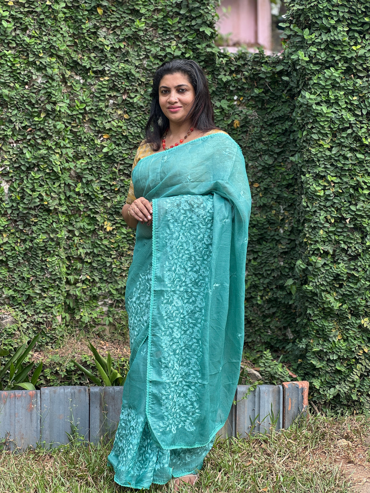 Check Kota Weaving Styled Silky Kota Saree | TOT138
