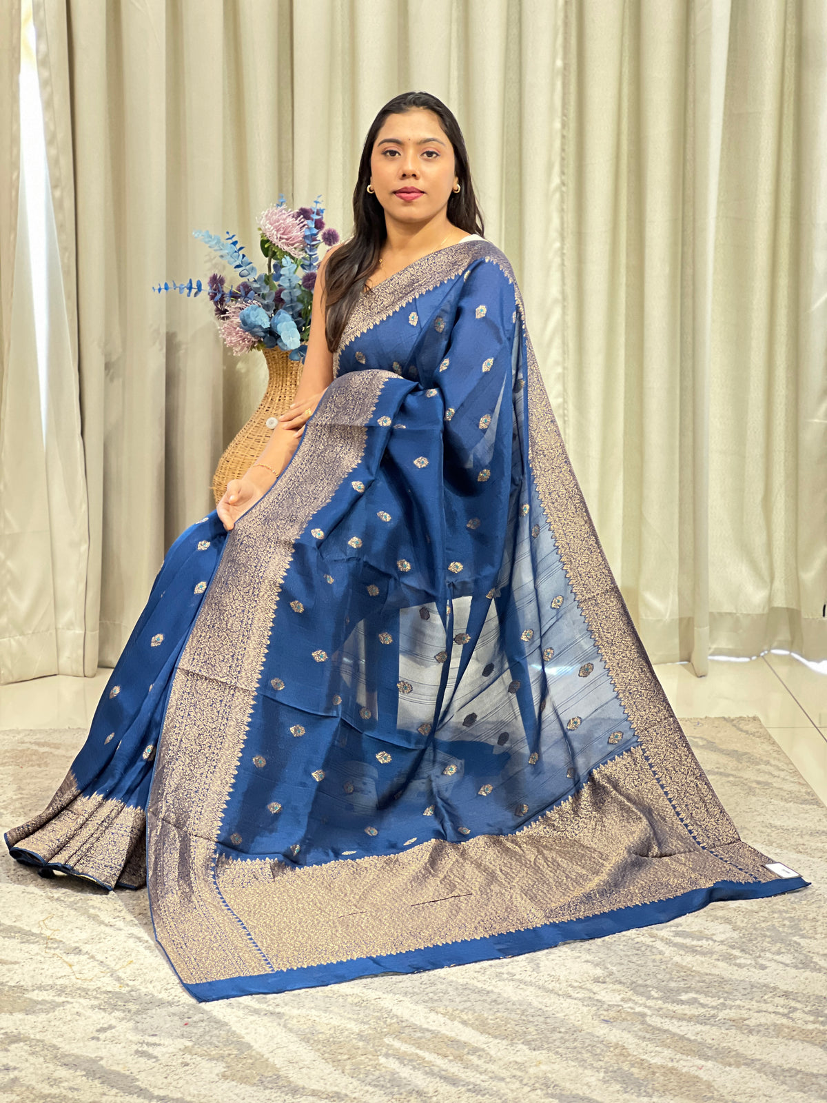 Meenakari Buta Patterned Semi Tussar Saree | YNG1772