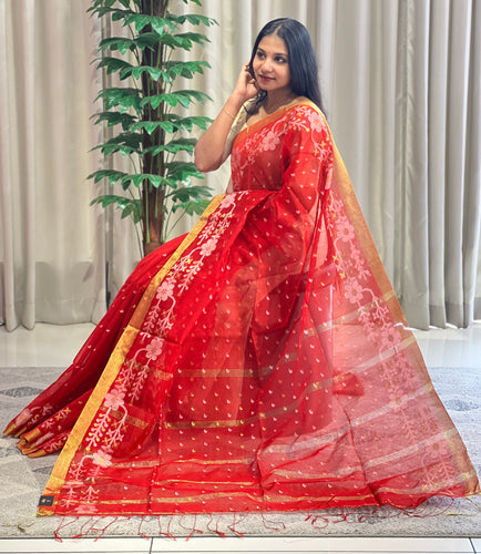 Traditional Jamdani Weaving Cotton Saree | RP739