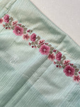 Cross Stitch Embroidery Geecha Tussar Finish Saree |  BLD1128