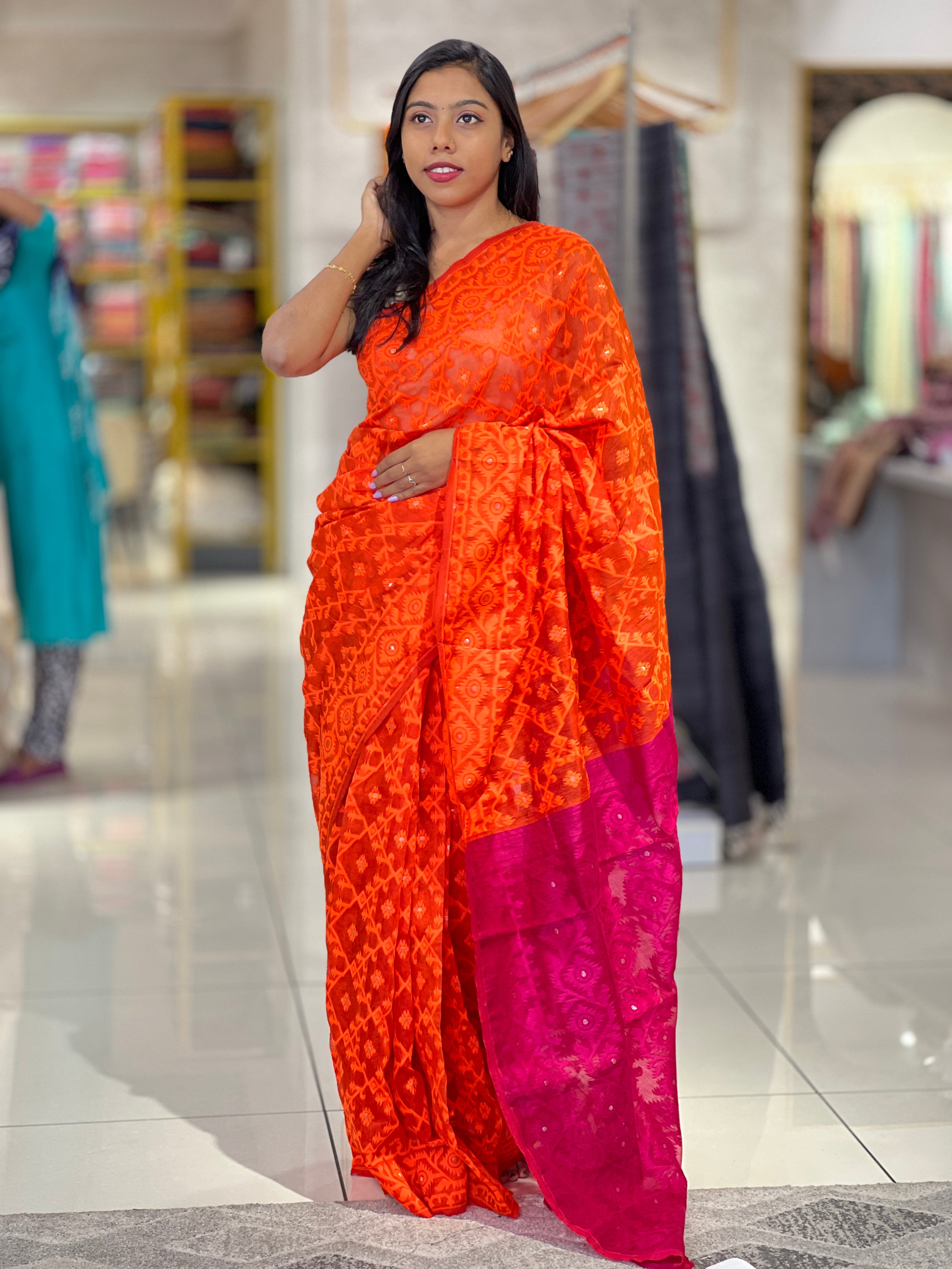 Jamdani Weaved Cotton Saree | SA137