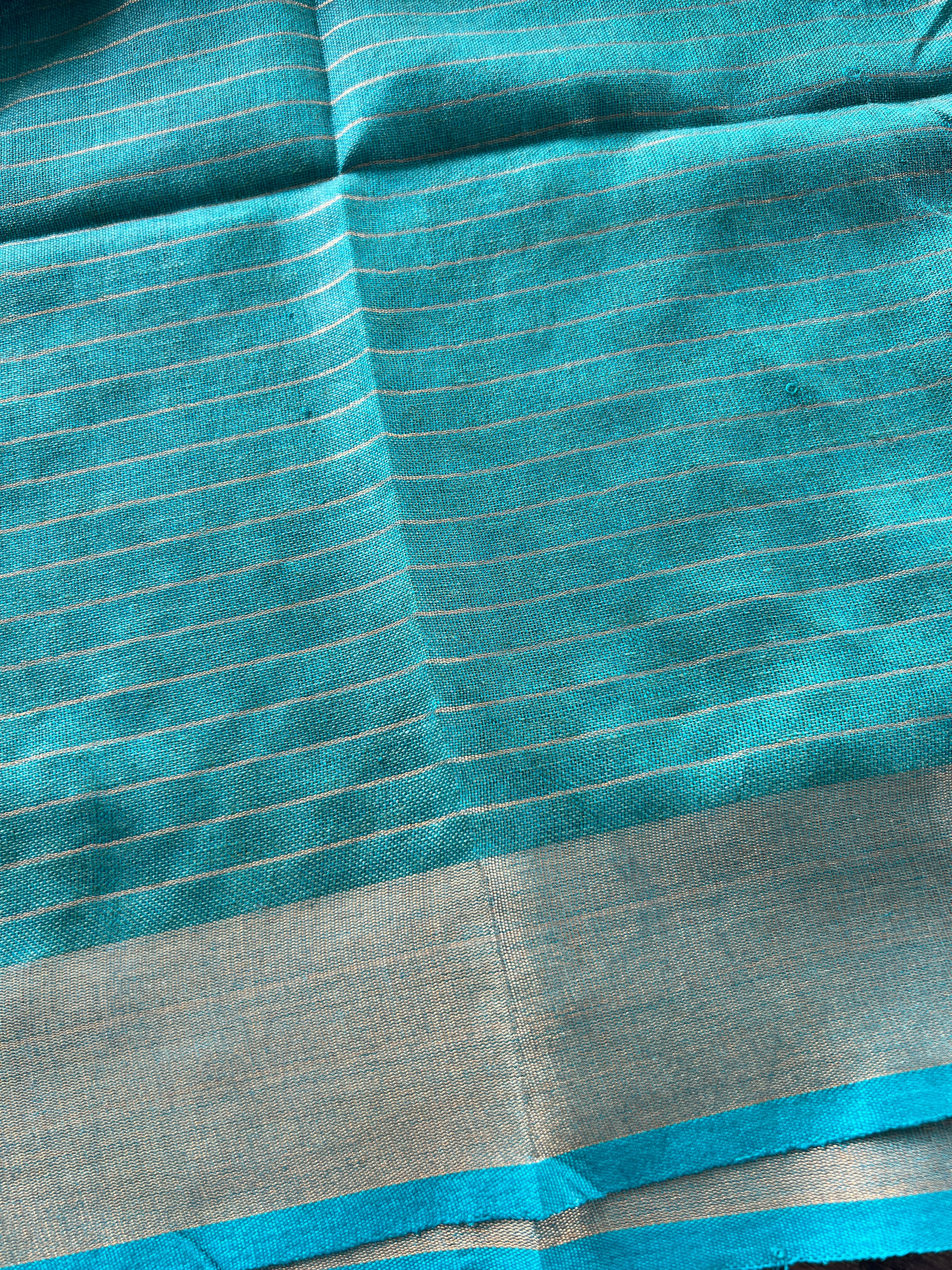 Zari Check Patterned Linen Saree | SK446