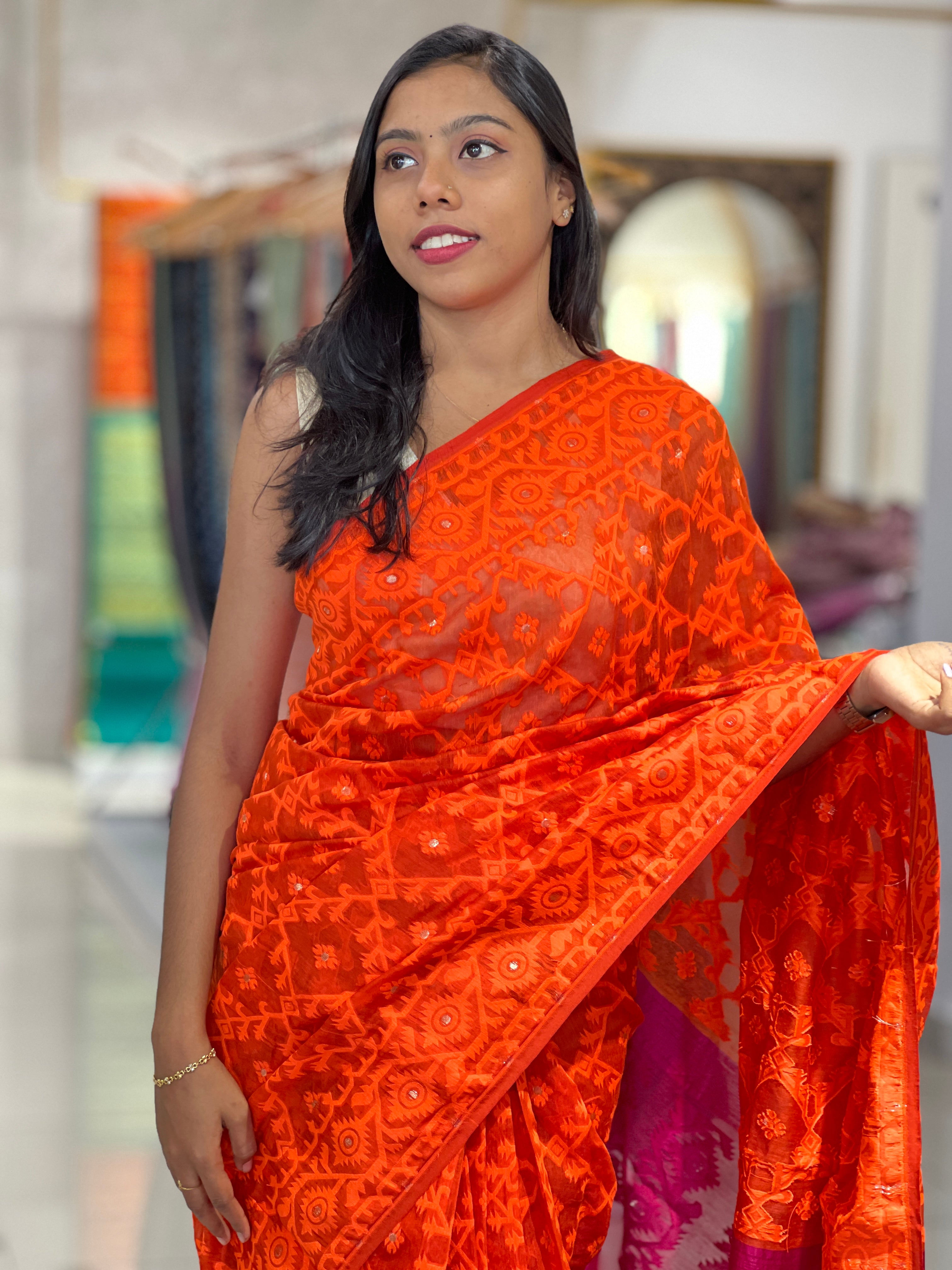 Jamdani Weaved Cotton Saree | SA137