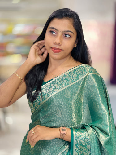 Traditional Banarasi Weaving Patterned Semi Silk Saree | NN369
