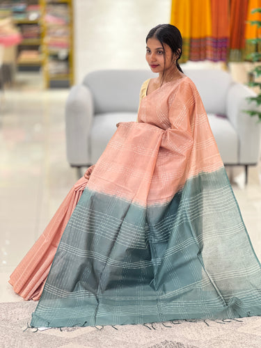 Kesiya Weaving Bhagalpuri Linen Saree | DLS234