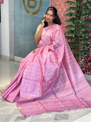 Self Weaving Geometric Patterned Tussar Saree | PNS210