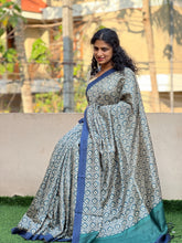 Screen Printed  Muga Tussar Saree | YNG146